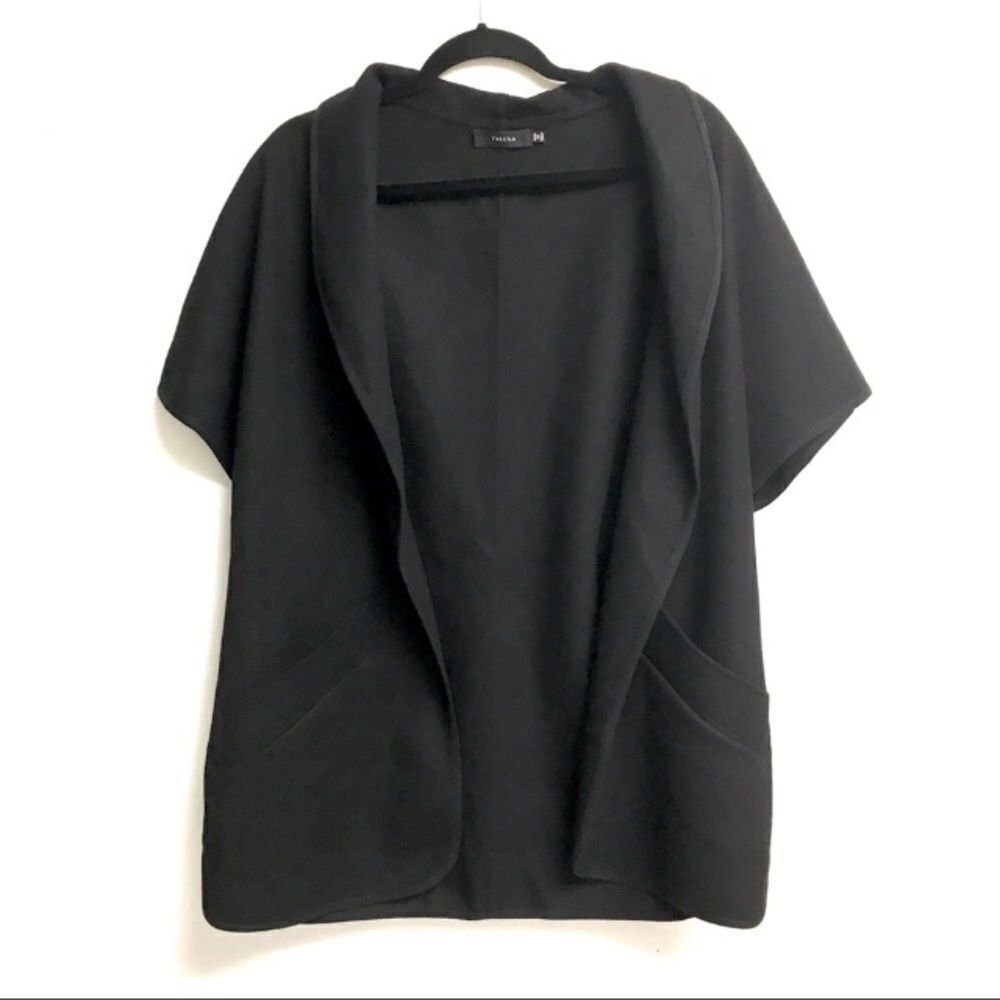 ARITZIA Wool Oversized Cape Poncho Kimono Blazer Black XXS/XS